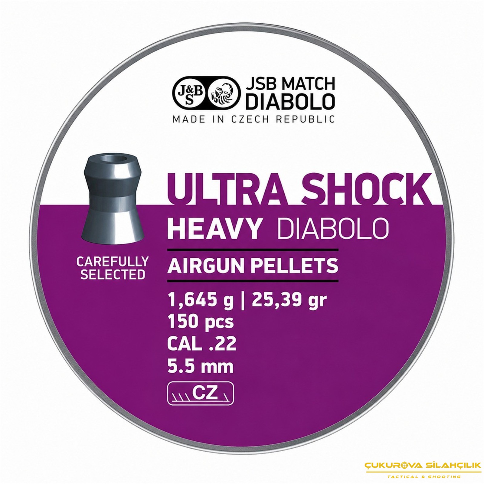 JSB Ultra Shock Heavy Diabolo Havalı Saçma 5.52 Mm. 150 Adet