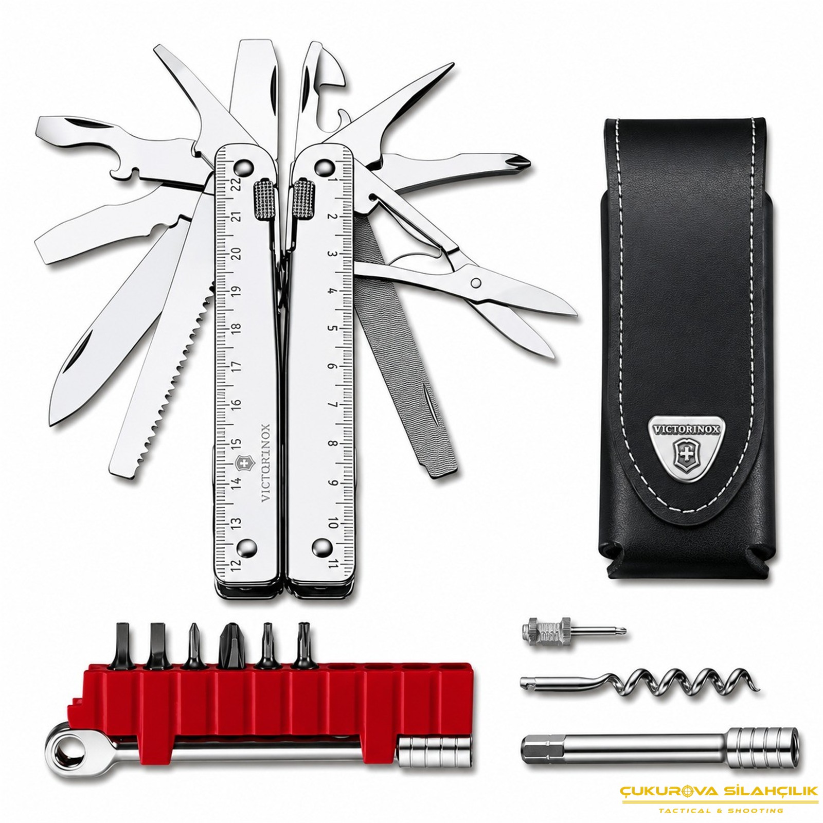 Victorinox 3.0339.L SwissTool X Plus Ratchet Deri Kılıflı Çakı