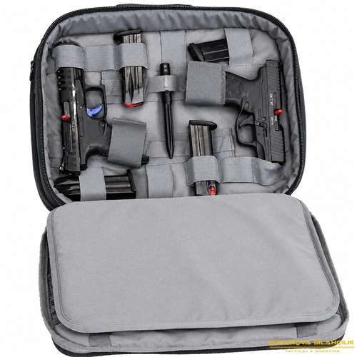 Elite Dört Tabanca Kapasiteli Siyah Poligon Çantası 38 x 28 x 13 Cm