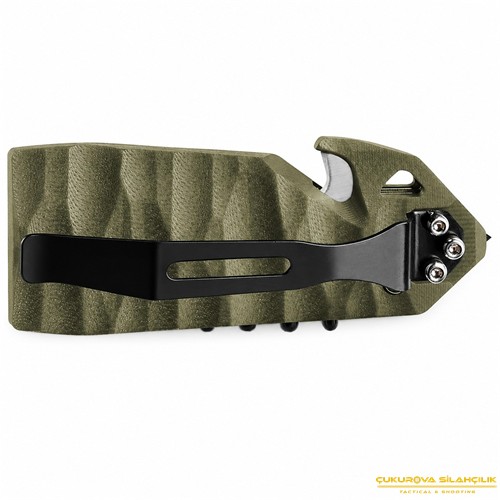 TB Outdoor CAC G10 Saplı Tirbüşonlu Serrated Çakı Yeşil