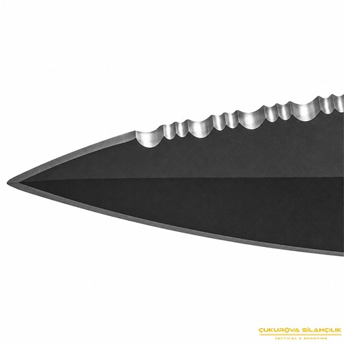 TB Outdoor Protecteur PA6 Saplı Siyah Serrated Bıçak Siyah
