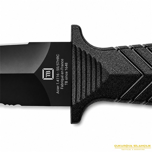 TB Outdoor Protecteur PA6 Saplı Siyah Serrated Bıçak Siyah
