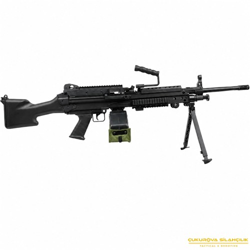 S&T FN M249 SAW E2 Airsoft AEG Tüfek Siyah Tambur Şarjörlü