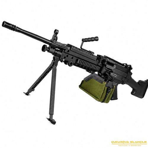 S&T FN M249 SAW E2 Airsoft AEG Tüfek Siyah Tambur Şarjörlü